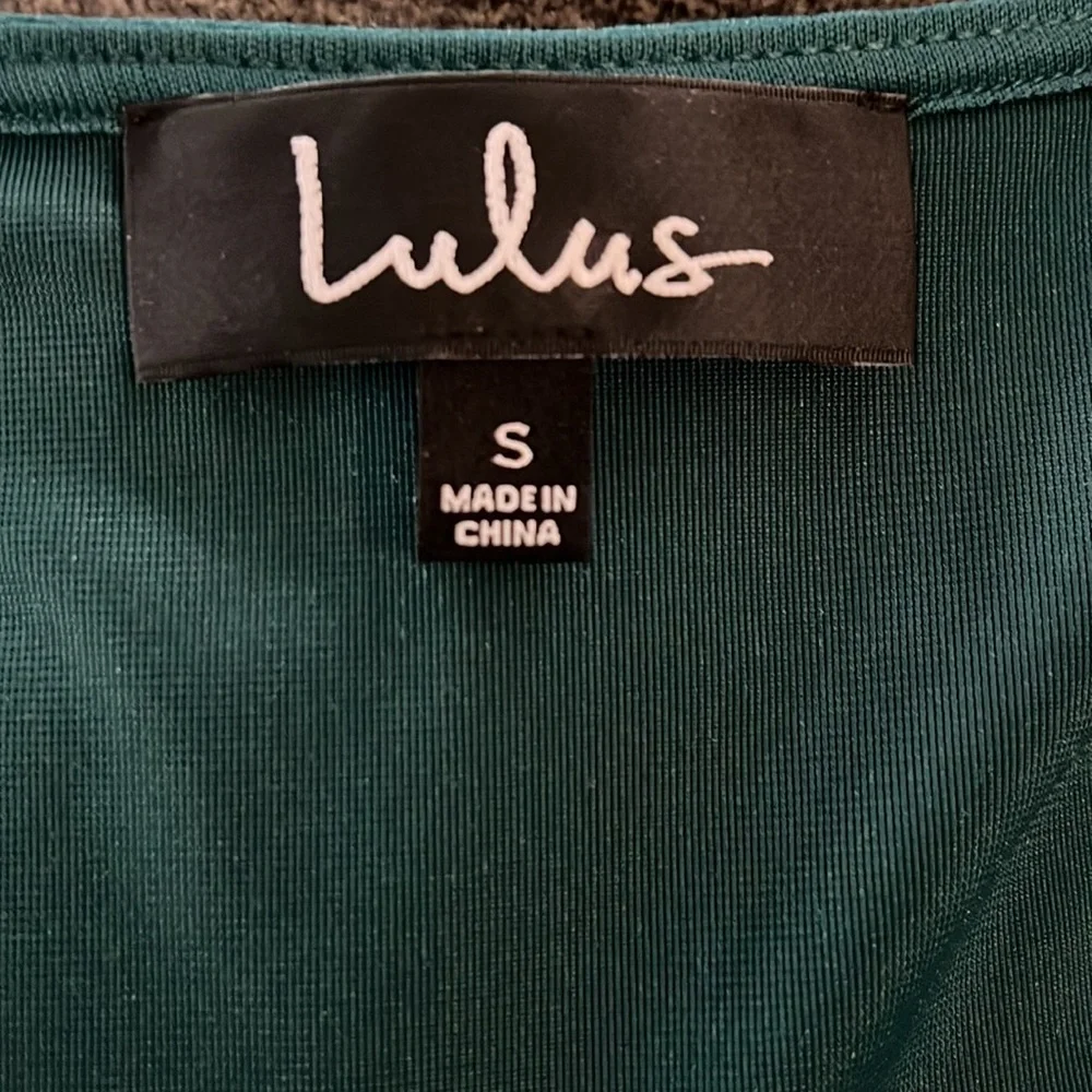 Lulus teal green velvet high-low wrap dress size S - Picture 3 of 8